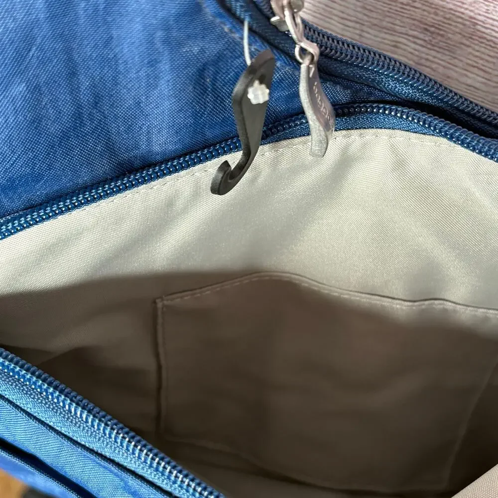 Baggallini Blue Crossover Crossbody Lightweight Pocket Zipper Travel Bag New